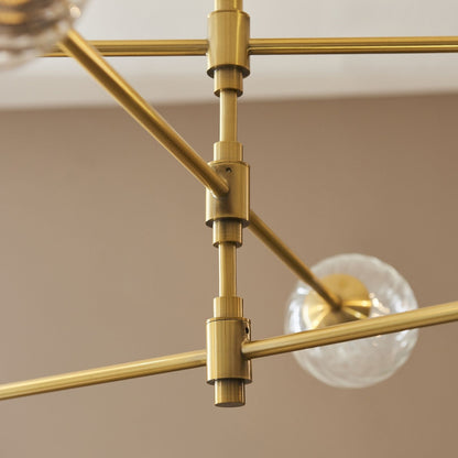 Vitali 6 Light Brass & Glass Pendant Ceiling Light