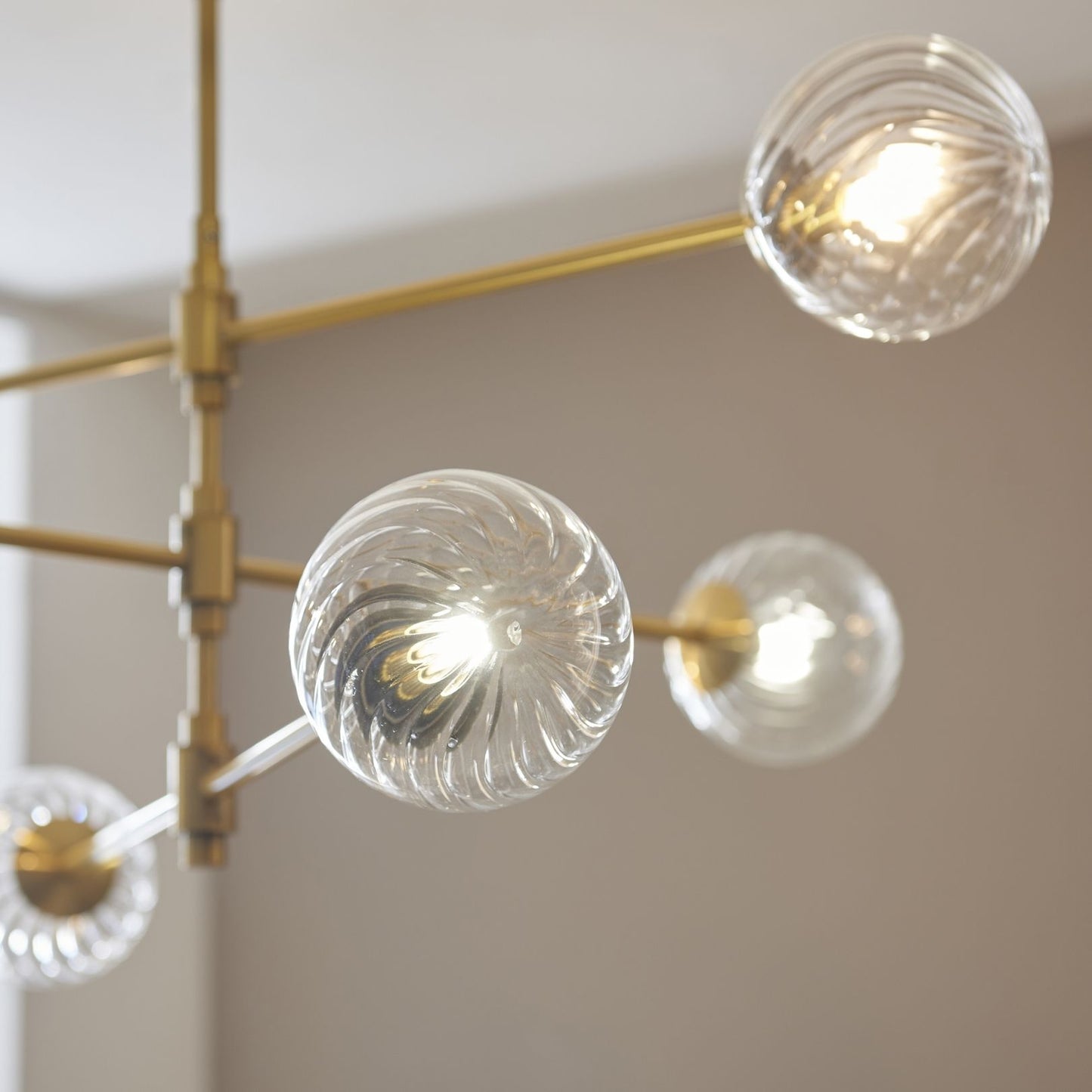 Vitali 6 Light Brass & Glass Pendant Ceiling Light