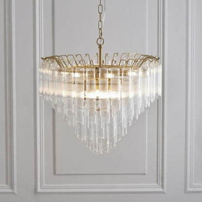 Toulouse 12 Light Gold & Glass Pendant Ceiling Light