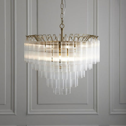 Toulouse 12 Light Brass & Glass Pendant Ceiling Light