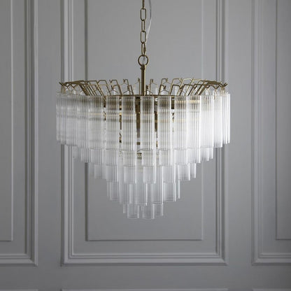 Toulouse 12 Light Brass & Glass Pendant Ceiling Light