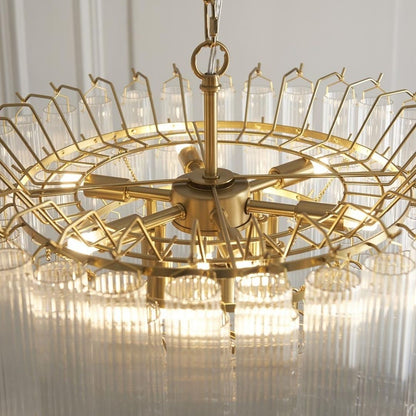 Toulouse 12 Light Brass & Glass Pendant Ceiling Light