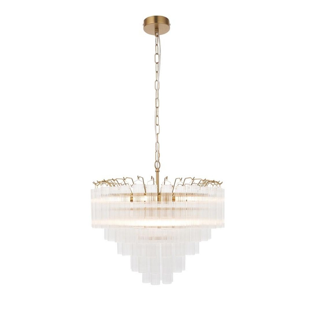 Toulouse 12 Light Brass & Glass Pendant Ceiling Light