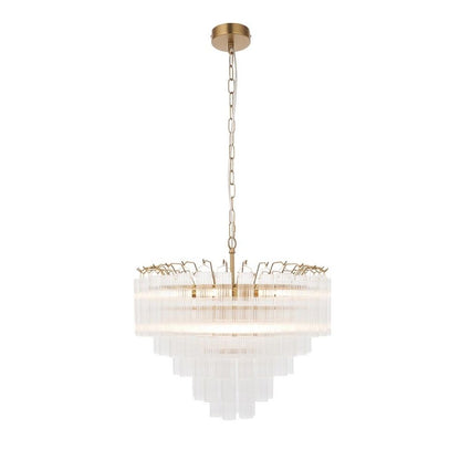 Toulouse 12 Light Brass & Glass Pendant Ceiling Light