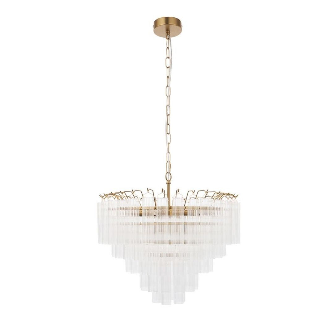 Toulouse 12 Light Brass & Glass Pendant Ceiling Light