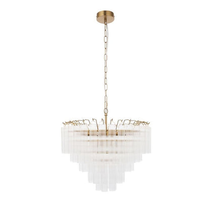 Toulouse 12 Light Brass & Glass Pendant Ceiling Light