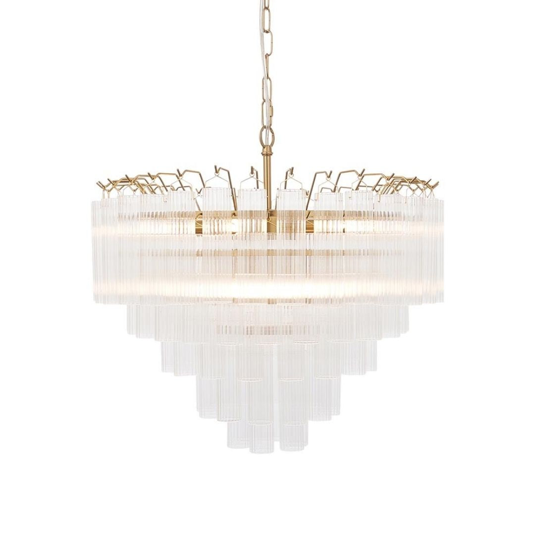 Toulouse 12 Light Brass & Glass Pendant Ceiling Light