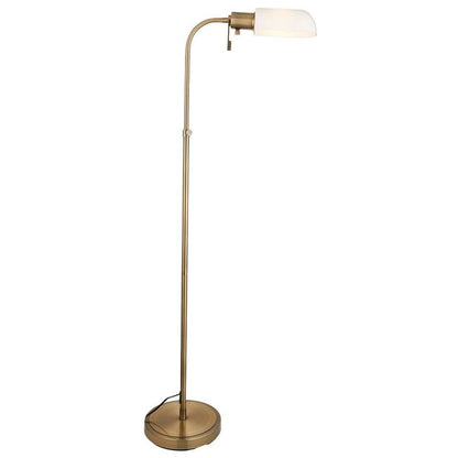 Pharmacy Antique Brass & Glass Task Floor Lamp