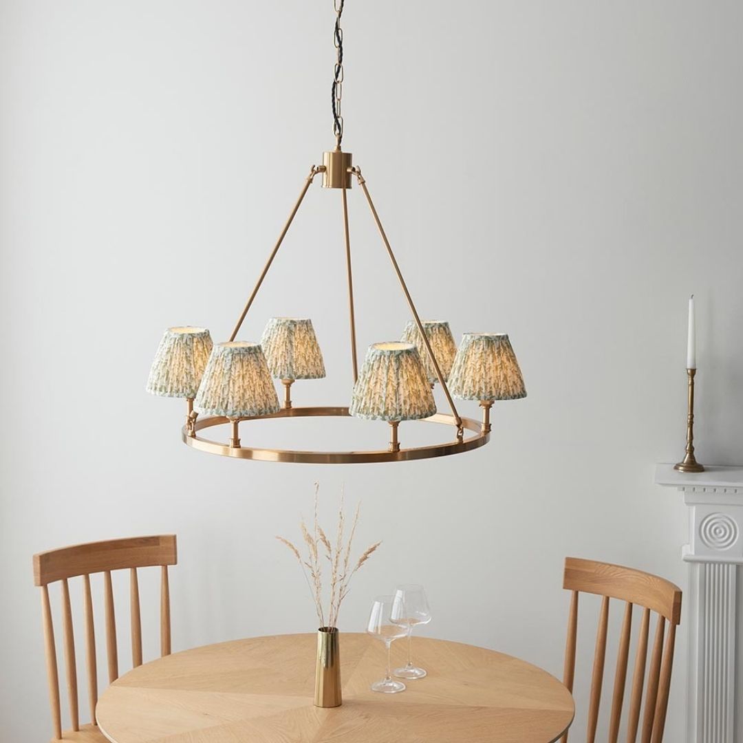 Chester & Leaf 6 Light Brass Pendant Ceiling Light