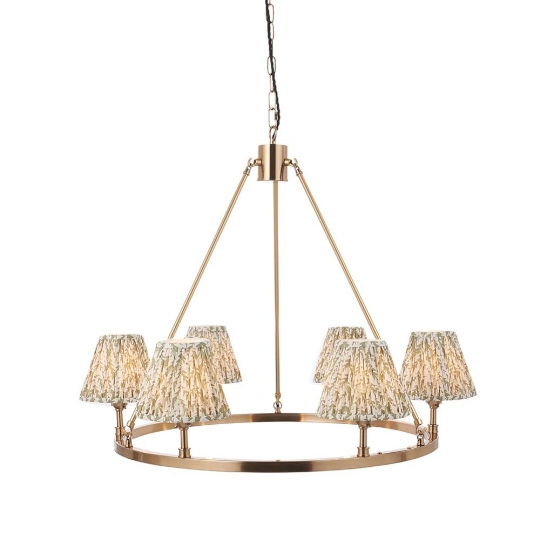 Chester & Leaf 6 Light Brass Pendant Ceiling Light