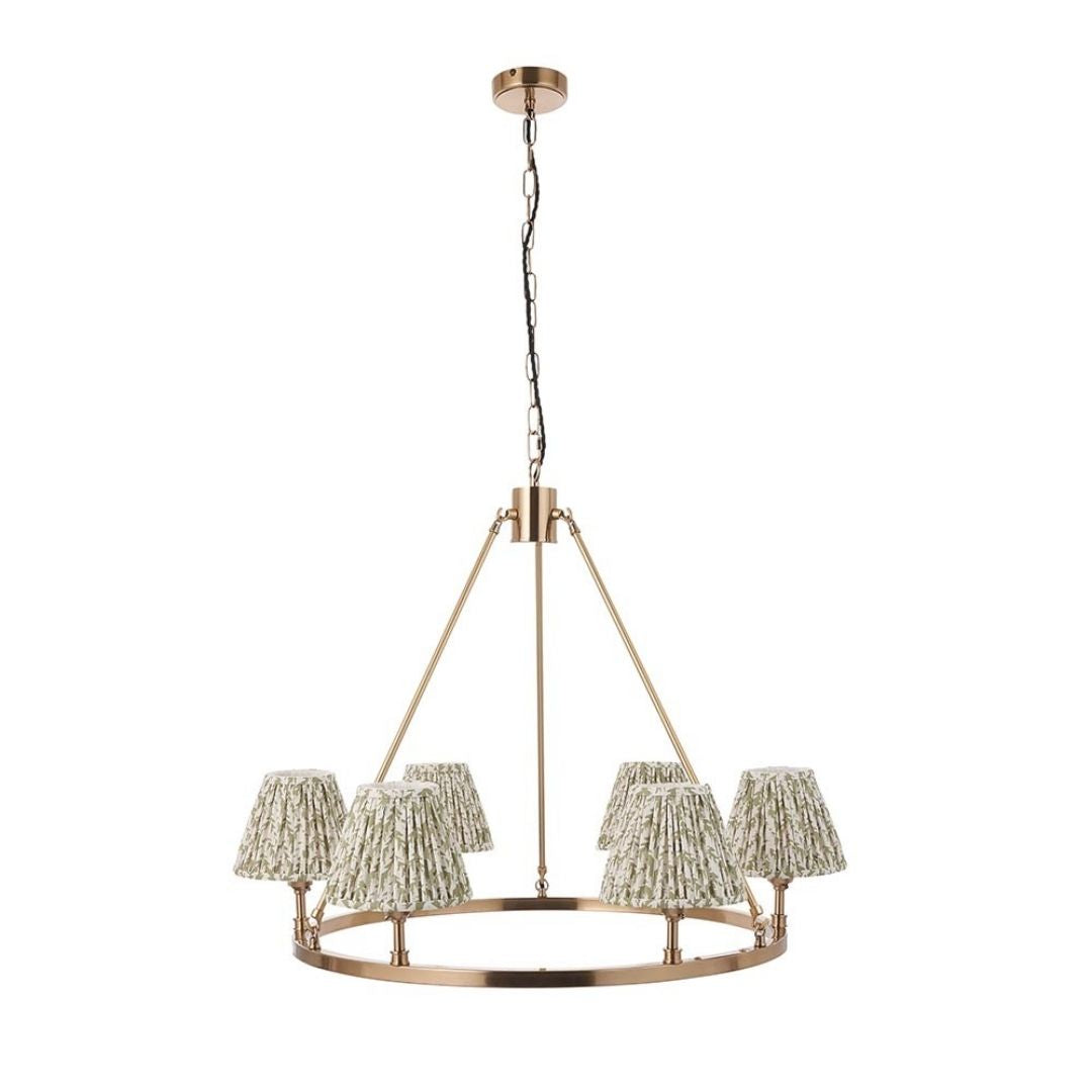 Chester & Leaf 6 Light Brass Pendant Ceiling Light