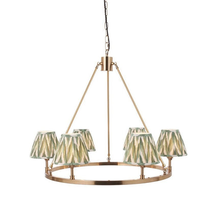 Chester & Zigzag 6 Light Brass Pendant Ceiling Light