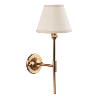 Dome Brass Wall Light with 16cm White Shade