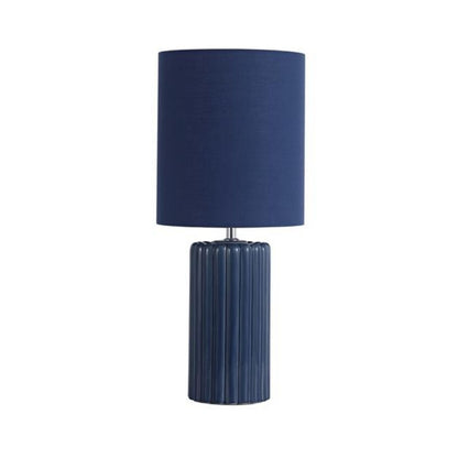 Groove Navy Blue Table Lamp