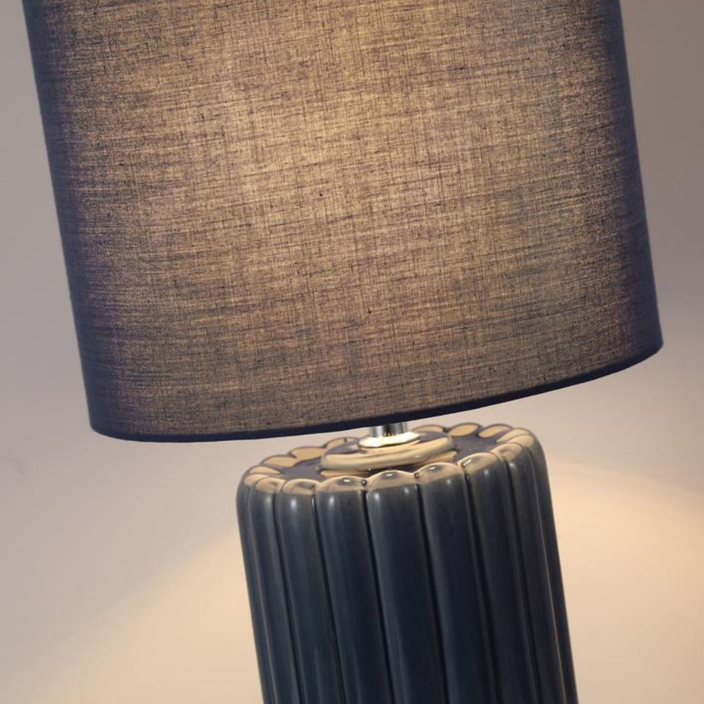 Groove Navy Blue Table Lamp