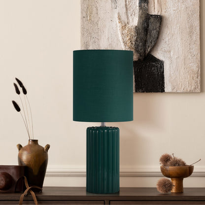 Groove Olive Green Table Lamp