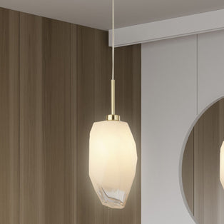 Rocky 1 Light Satin Brass & Glass Pendant Ceiling Light