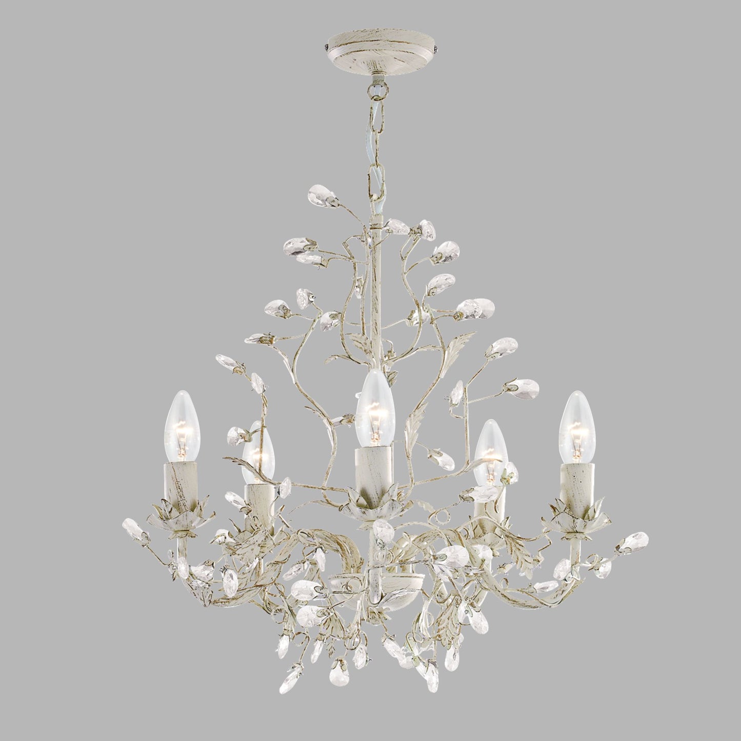 Almandite 5 light ceiling crystal chandelier