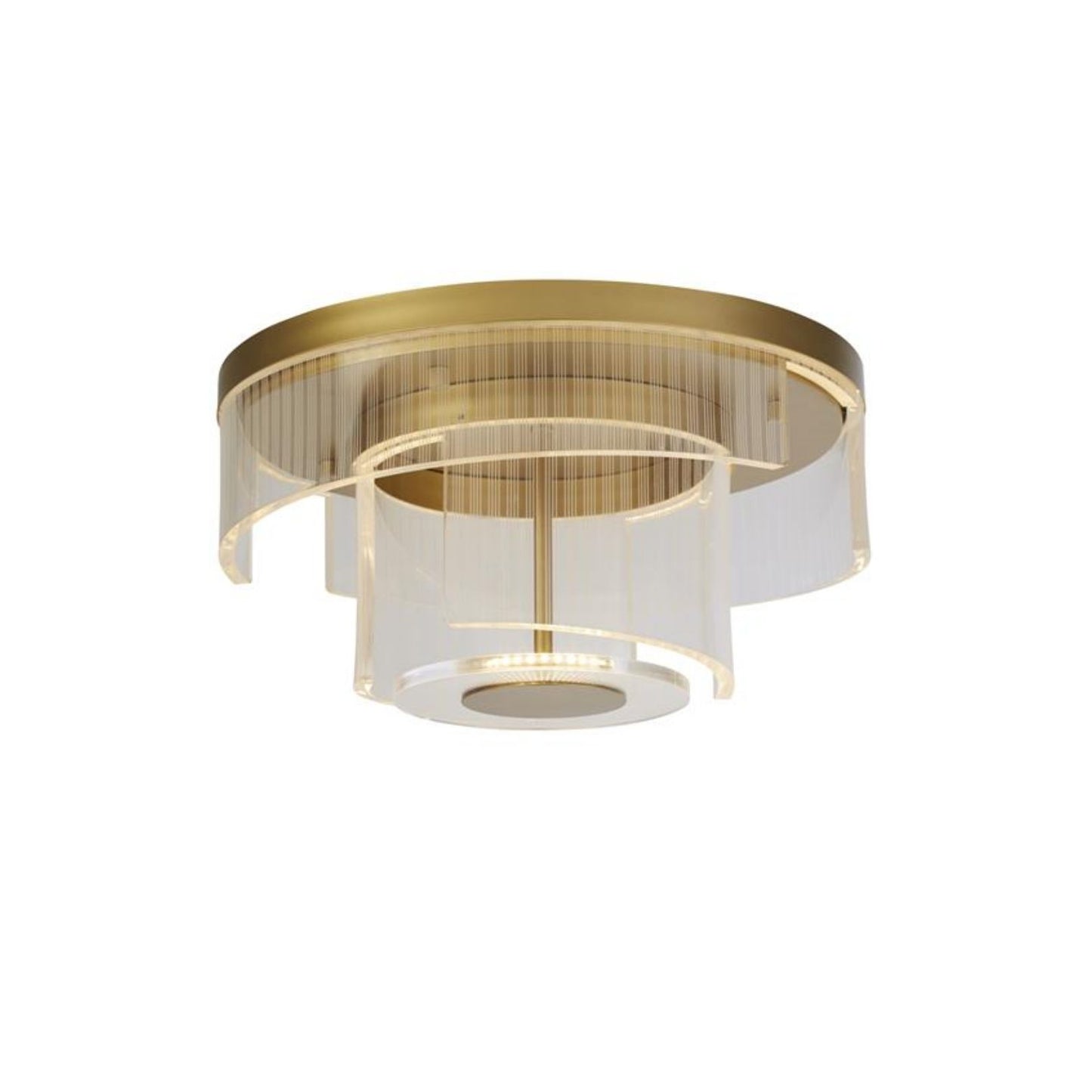 Deco Gold & Clear LED Flush Ceiling Light