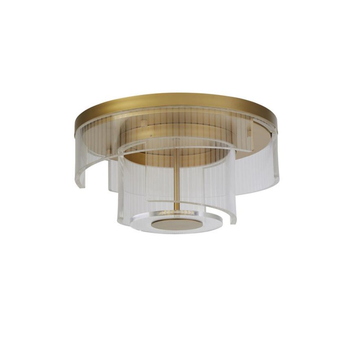 Deco Gold & Clear LED Flush Ceiling Light