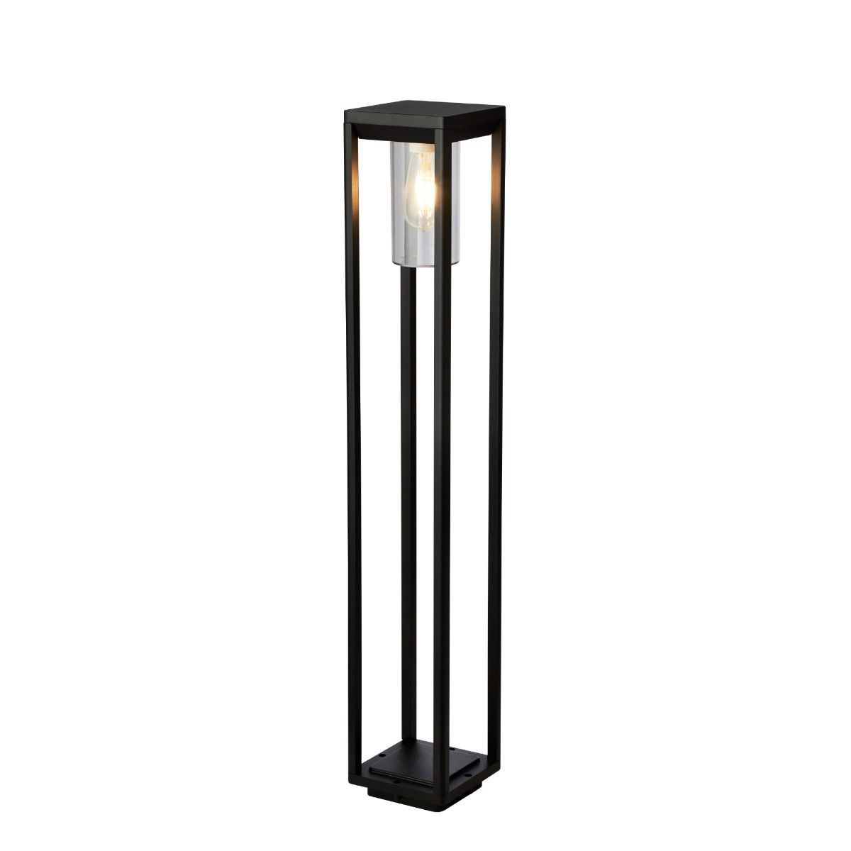 Large Black 1 Light IP44 Post