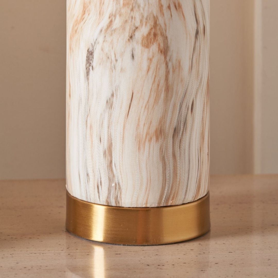 Carrara Marble Effect Tall Ceramic Table Lamp