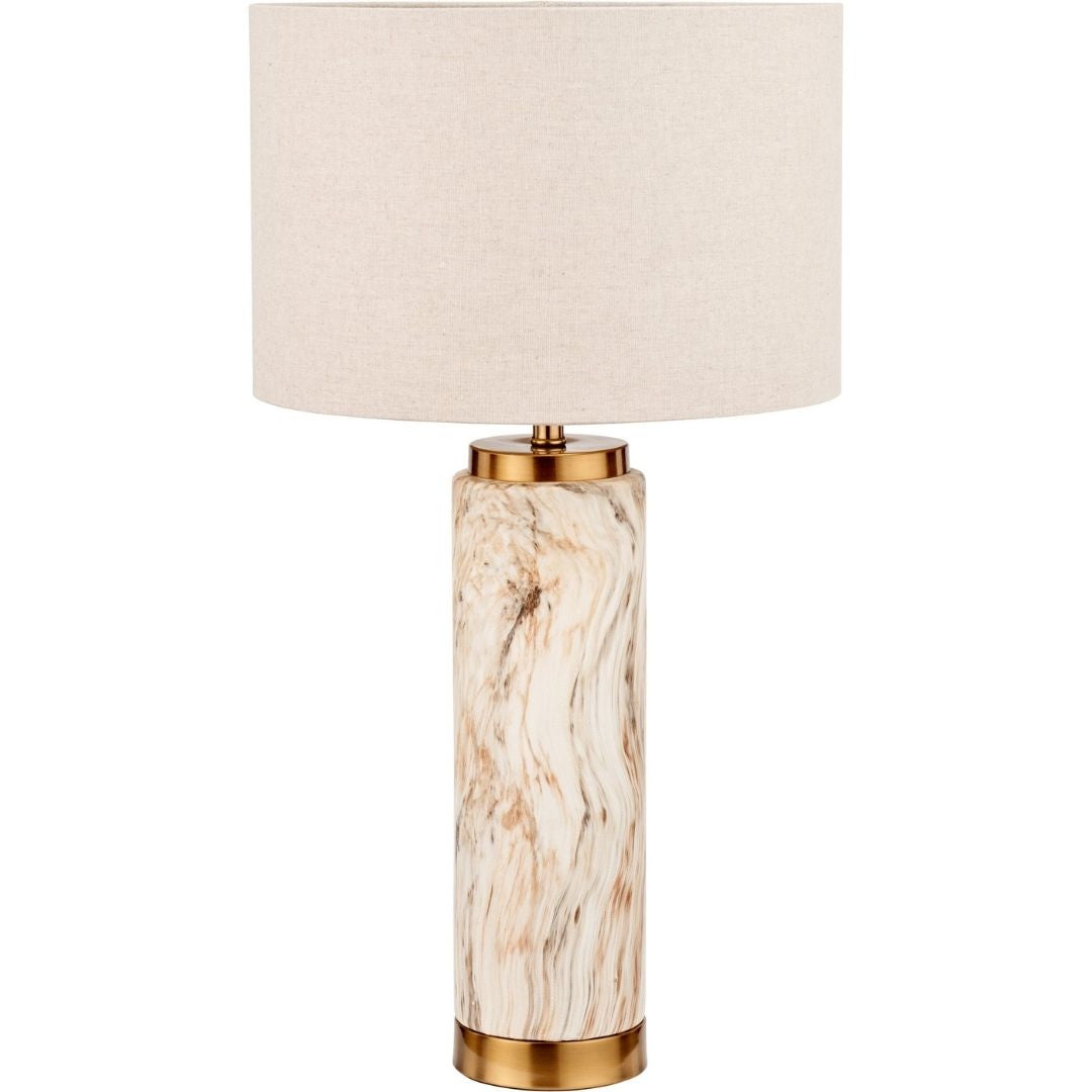 Carrara Marble Effect Tall Ceramic Table Lamp