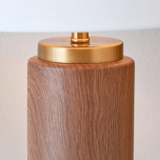 Carrara Wood Effect Tall Ceramic Table Lamp