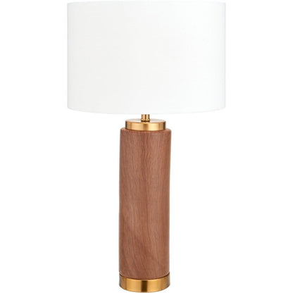 Carrara Wood Effect Tall Ceramic Table Lamp