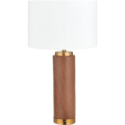 Carrara Wood Effect Tall Ceramic Table Lamp