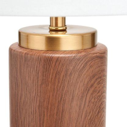 Carrara Wood Effect Tall Ceramic Table Lamp