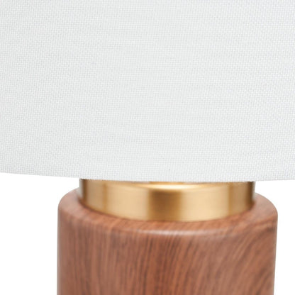 Carrara Wood Effect Tall Ceramic Table Lamp