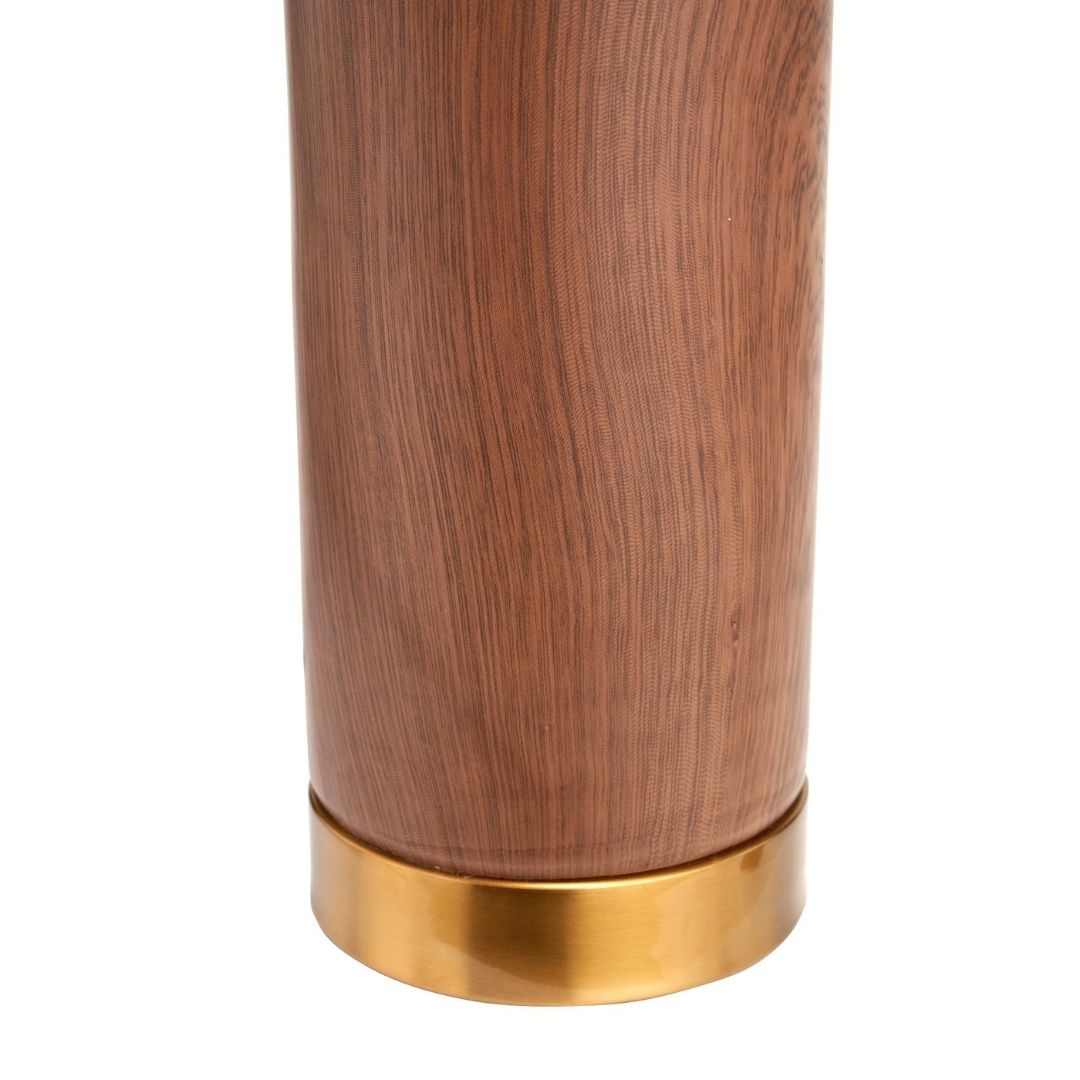 Carrara Wood Effect Tall Ceramic Table Lamp