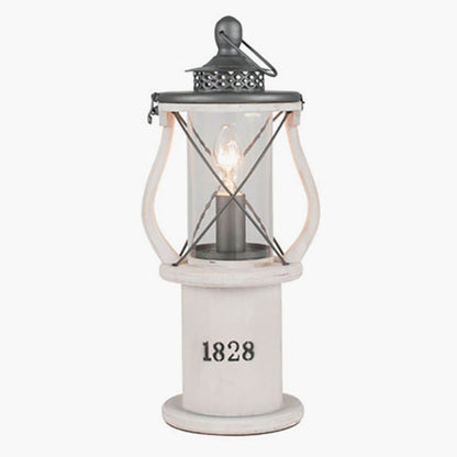 Gibson Lantern 40cm Table Lamp White Wood