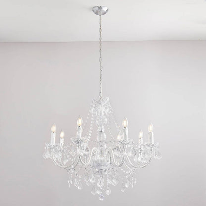 Clarence 8 Light Clear & Chrome Chandelier