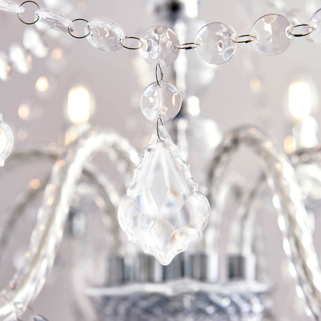 Clarence 8 Light Clear & Chrome Chandelier