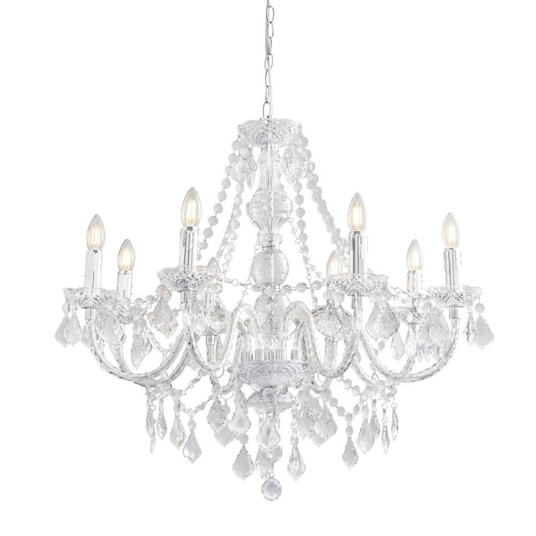 Clarence 8 Light Clear & Chrome Chandelier