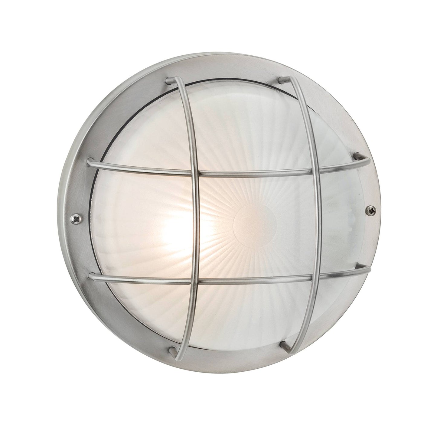 Court Satin Silver Outdoor Wall Light IP44