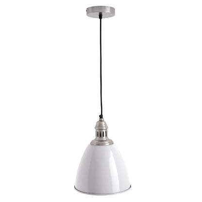 Piccolo White & Antique Silver Ceiling Pendant