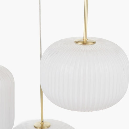 Alexa 3 Light White and Gold Pendant Ceiling Light