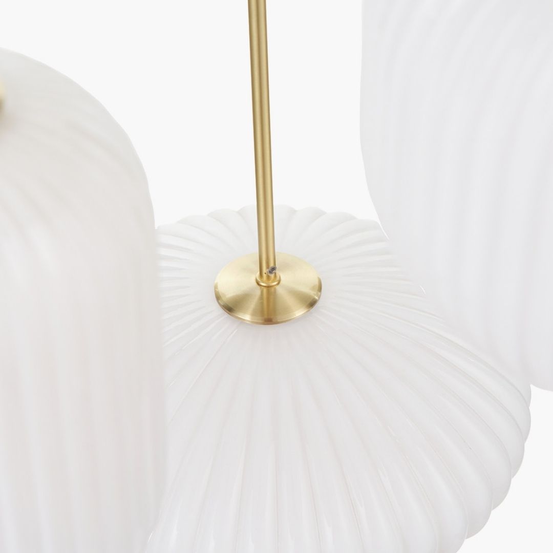 Alexa 3 Light White and Gold Pendant Ceiling Light