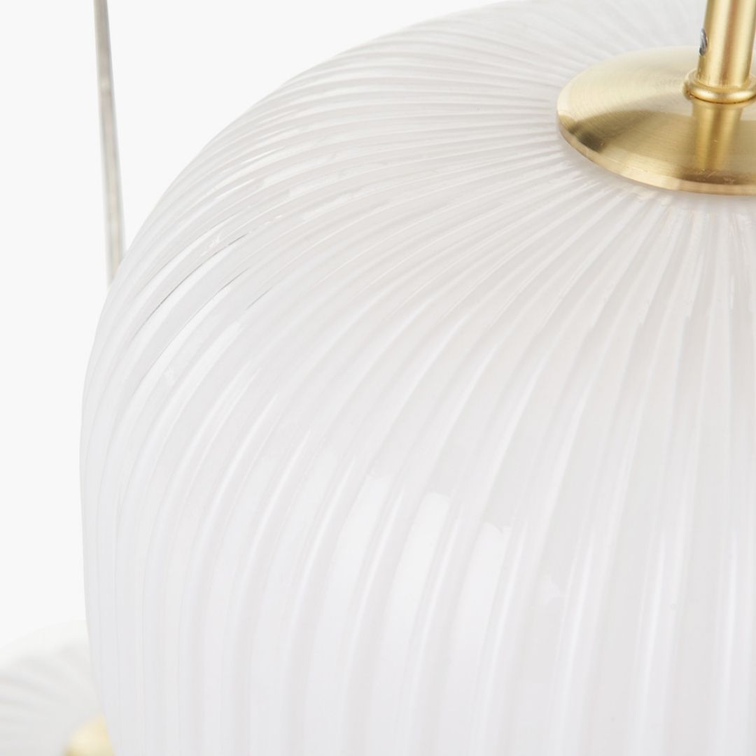 Alexa 3 Light White and Gold Pendant Ceiling Light