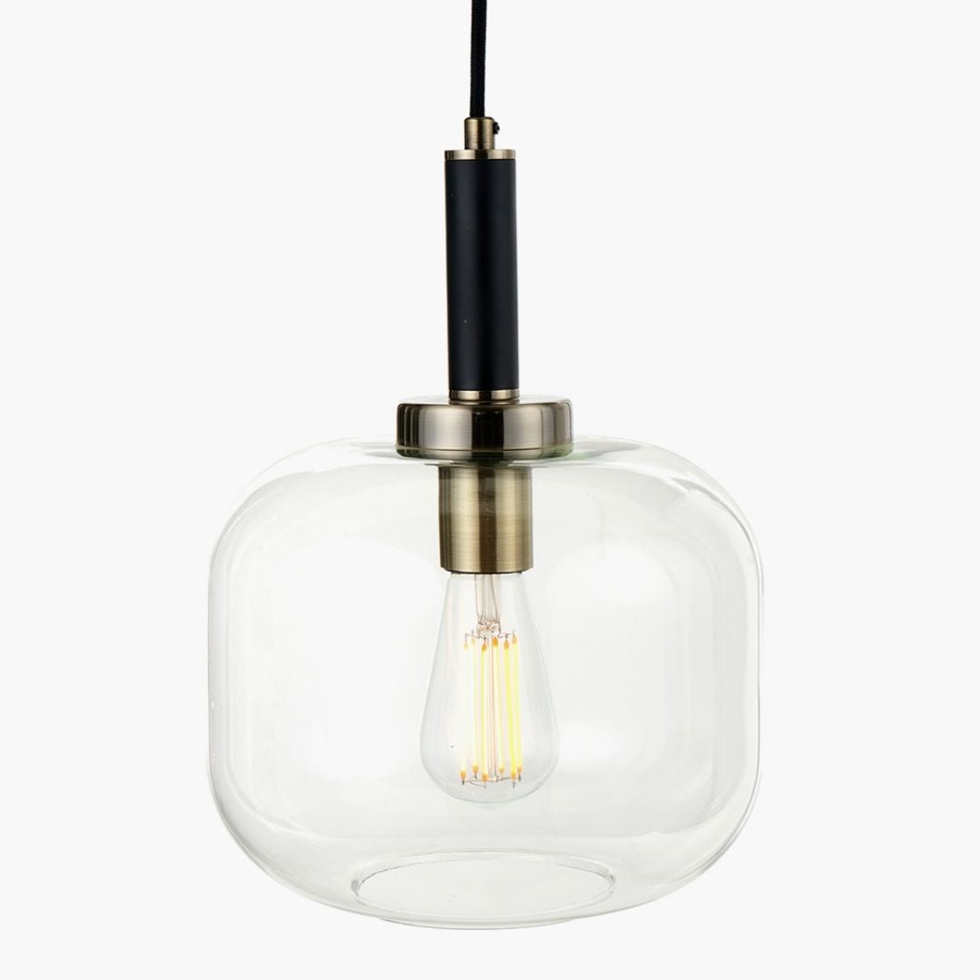 Florence Black & Glass Pendant Ceiling Light