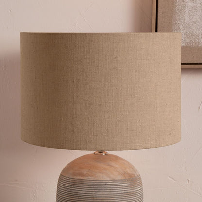 Edward 50cm Brown Linen Cylinder Shade