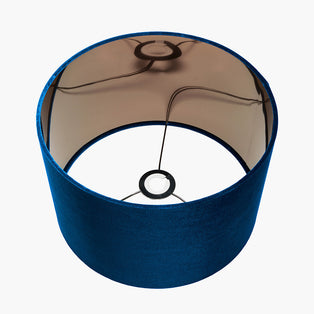 Bow 30cm Saphire Blue Velvet Cylinder Shade