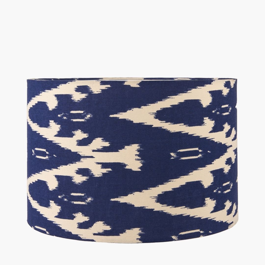 Lars 40cm Blue Ikat Drum Shade