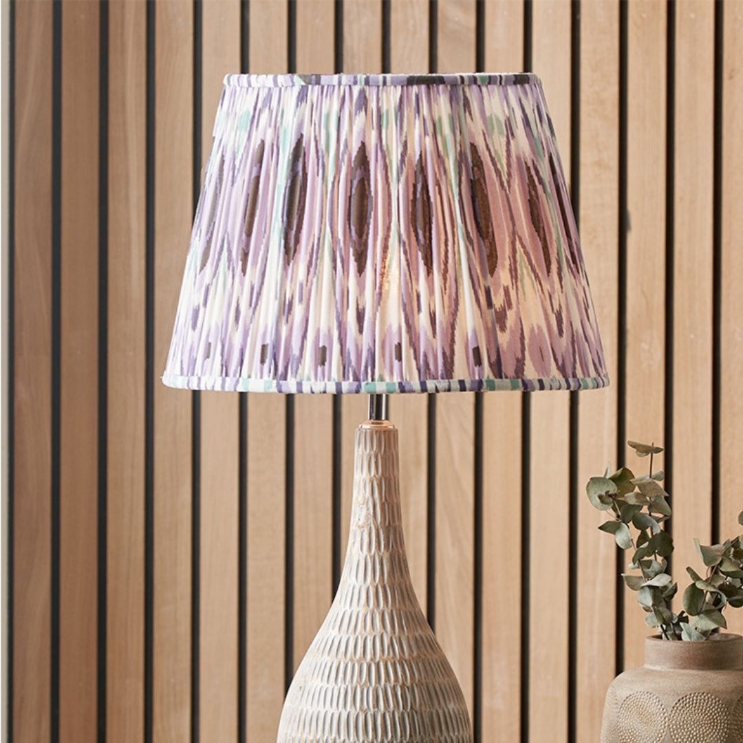 Izara 35cm Lilac Ikat Pleated Tapered Shade