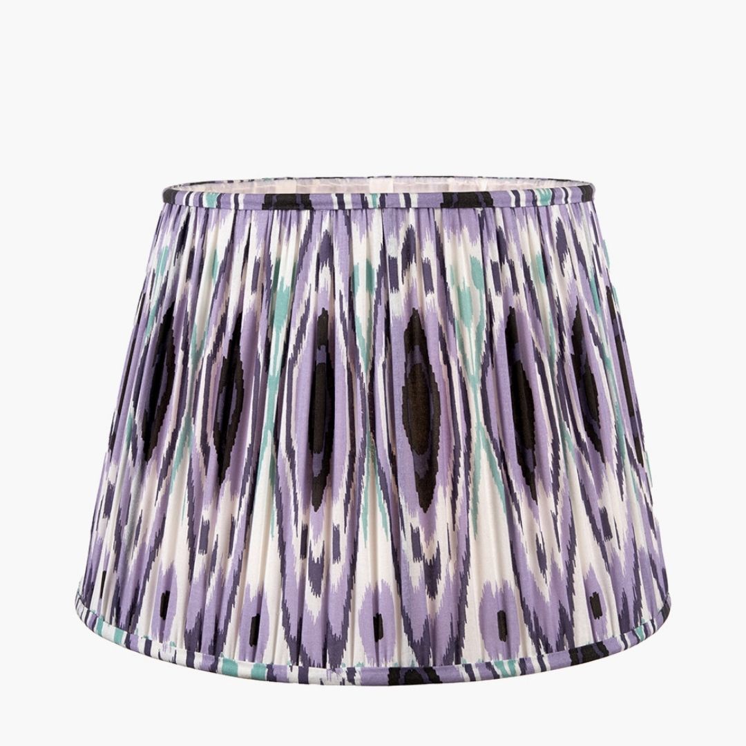 Izara 45cm Lilac Ikat Pleated Tapered Shade