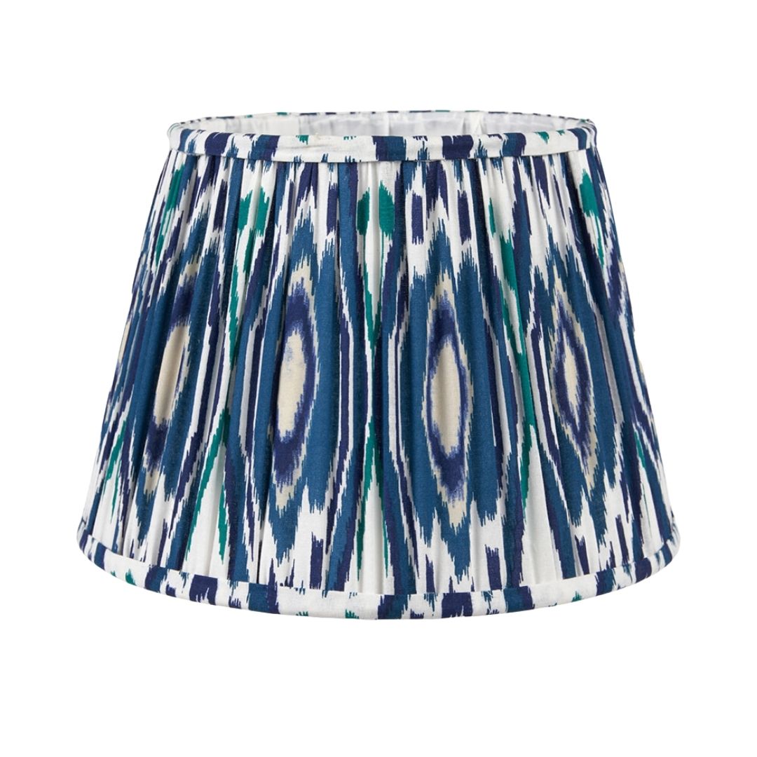 Izara 35cm Blue Ikat Pleated Tapered Shade