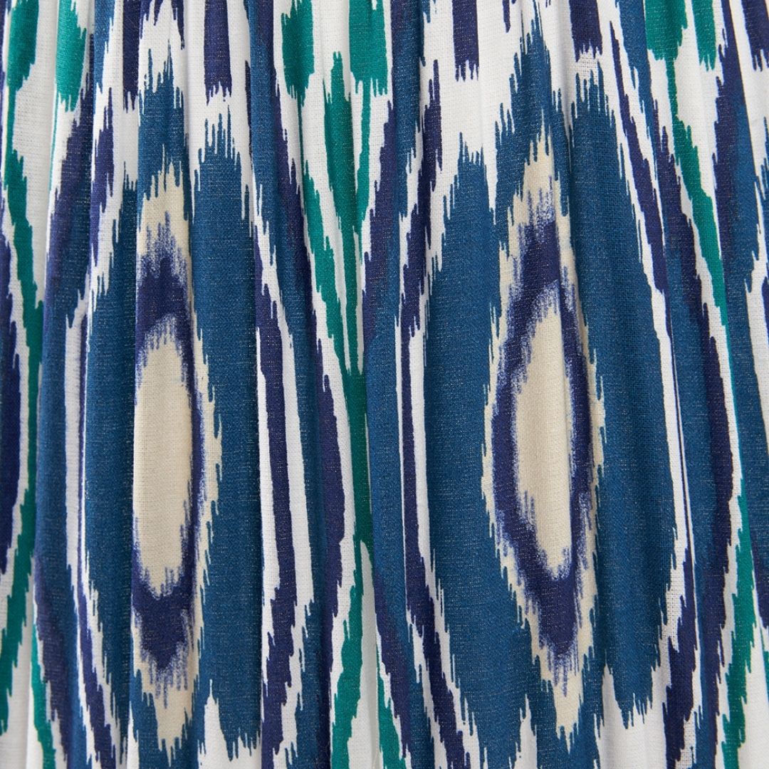 Izara 35cm Blue Ikat Pleated Tapered Shade